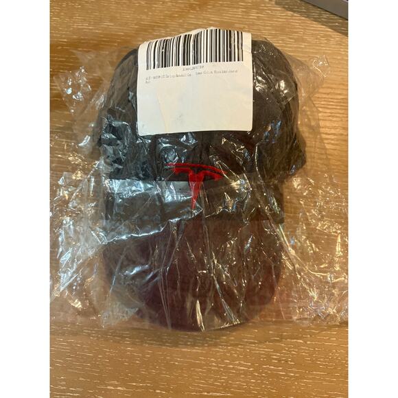 Adult Adjustable Tesla Gray Chambray Ballcap with Red Embroidered Logo NEW - Picture 2 of 7